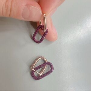 Elegant Purple and Gold Earrings